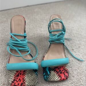 Stylish Turquoise and Multicolor Women's Sandals